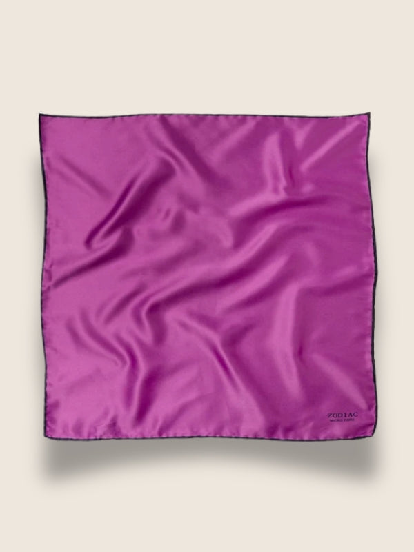 Purple/ Navy Solid Silk Pocket Square