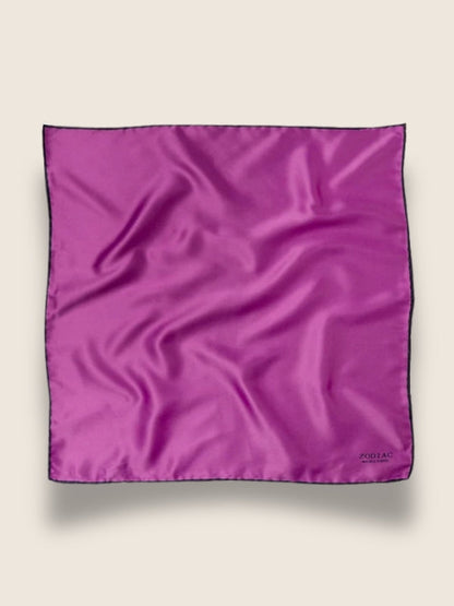 Purple/ Navy Solid Silk Pocket Square