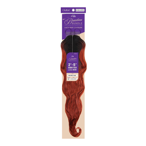 Purple Pack Brazilian Bundle Lace Closure 2X5 Natural Wave 18”