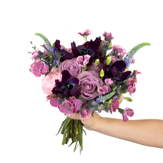 Purple Passion Flower Bouquet Hands - Image