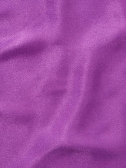 Purple/Navy Solid Silk Pocket Square
