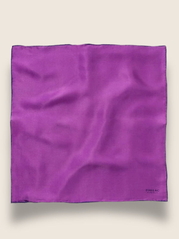 Purple/Navy Solid Silk Pocket Square