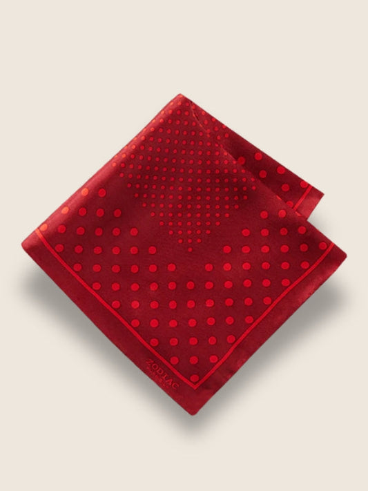 Red/Maroon Polka Dot Silk Pocket Square