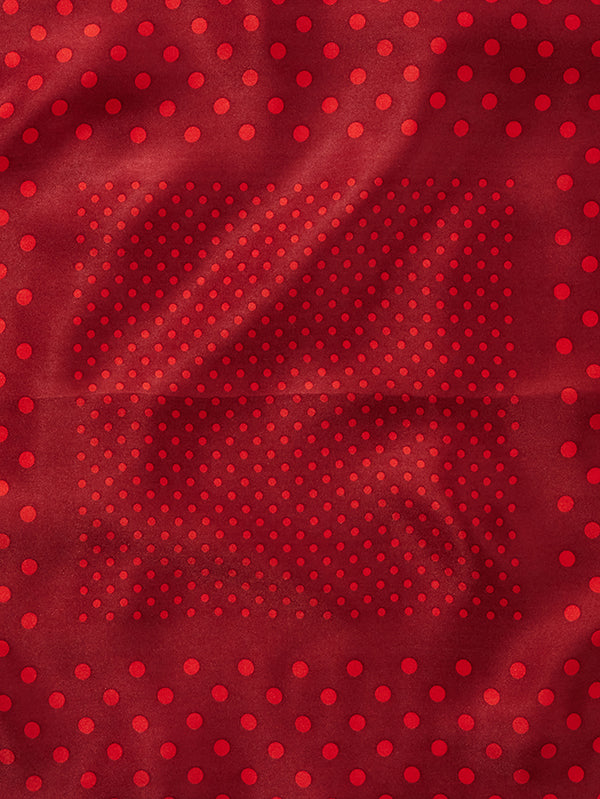 Red/Maroon Polka Dot Silk Pocket Square