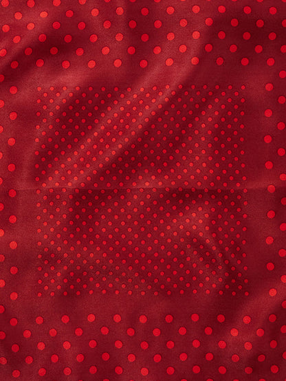 Red/Maroon Polka Dot Silk Pocket Square
