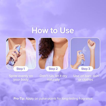 Vanilla body mist how to use spray steps