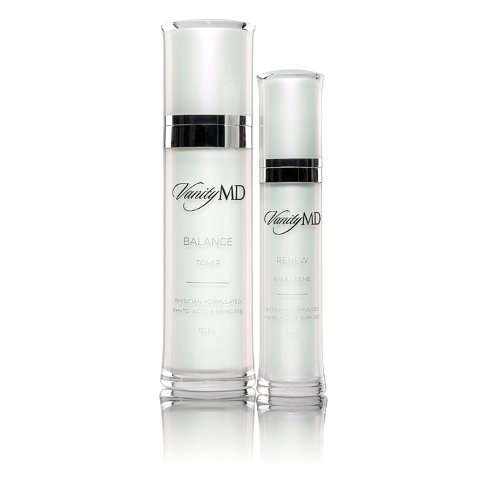 Anti-aging toner and hydrating moisturizer skincare system