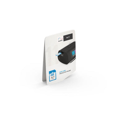 AirSense 11 SD card packaging, the packaging is white with a picture of a AirSense 11 on it. it is sitting on a white background