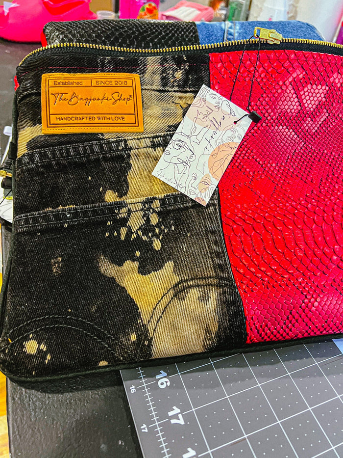 Reverse Acid Denim Clutch image 1