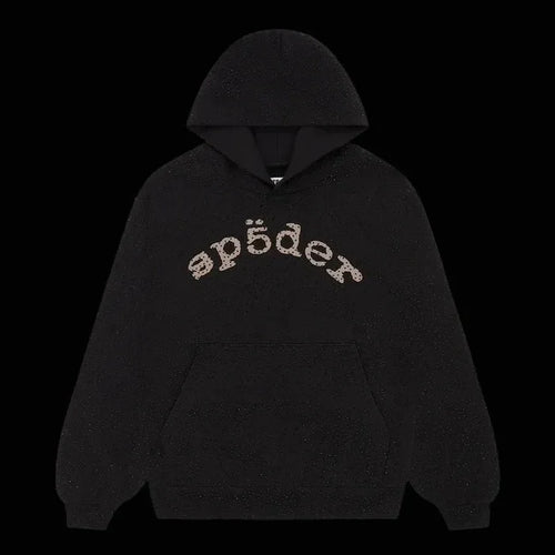 Rhinestone Sp5der Hoodie Black