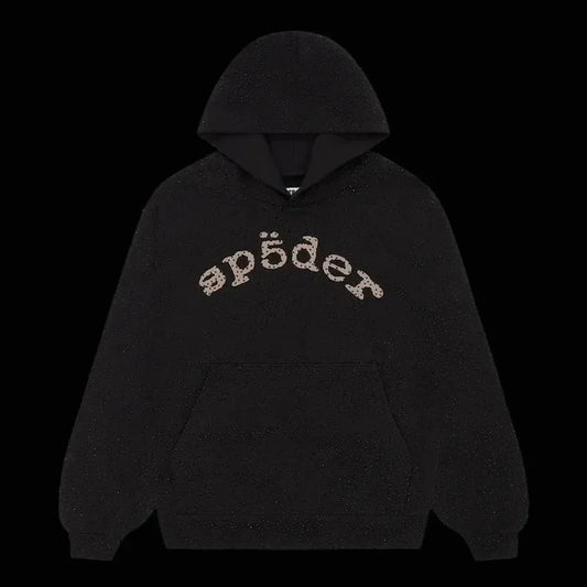 Rhinestone Sp5der Hoodie Black