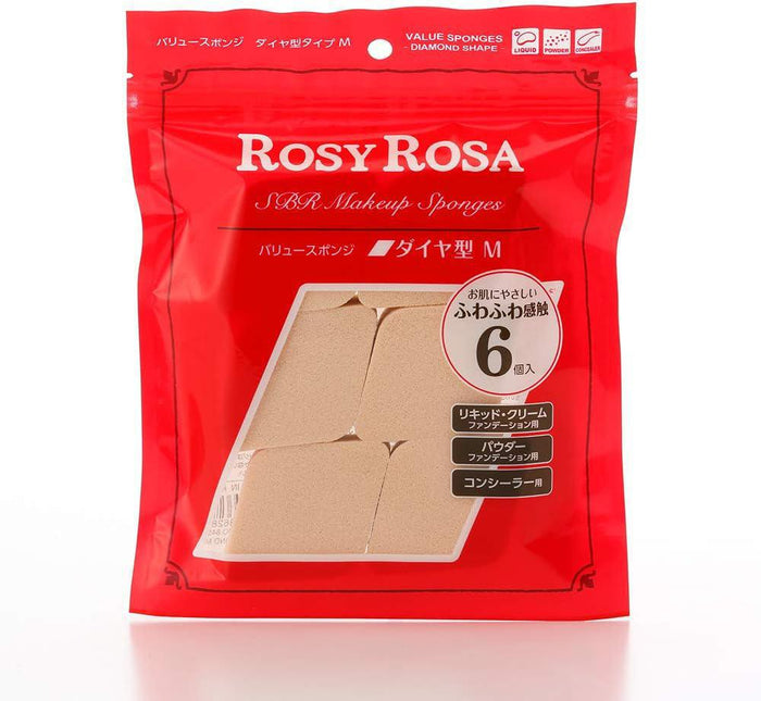 Rosy Rosa Value Sponge Diamond M 6 pcs