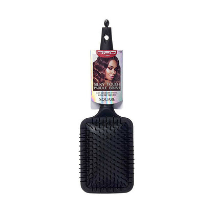 RED BEAUTY by KISS jumbo rubber paddle brush black square cushioned paddle for detangling and smoothing