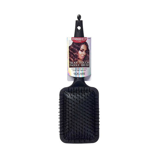 RED BEAUTY by KISS jumbo rubber paddle brush black square cushioned paddle for detangling and smoothing