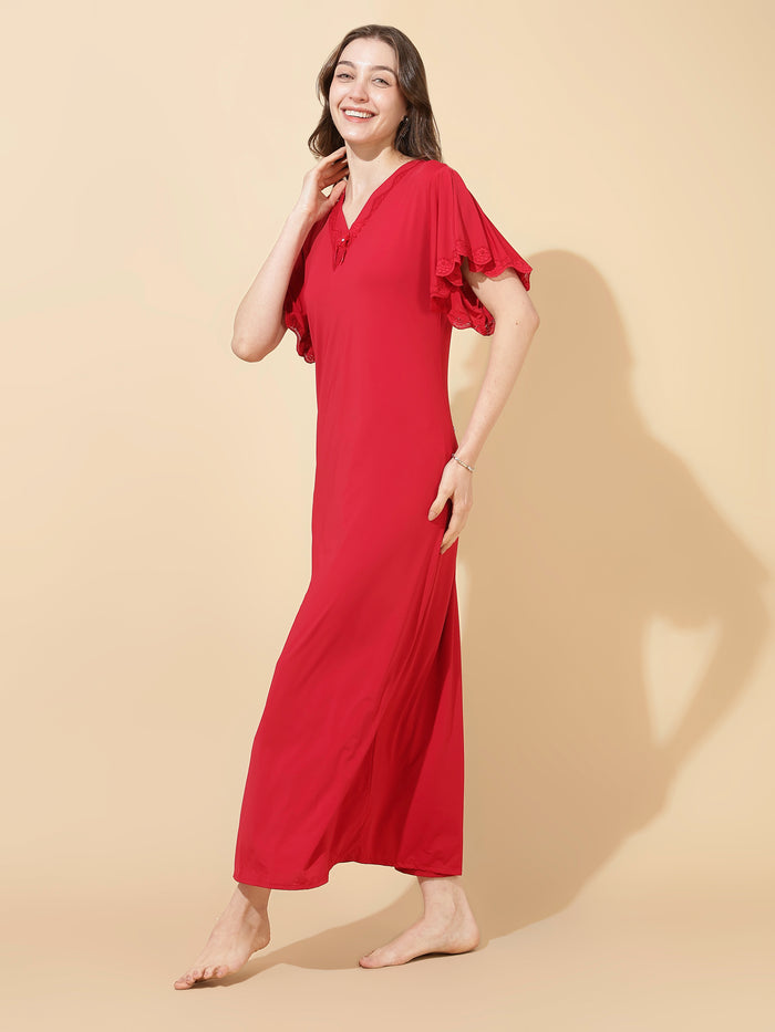 Ruby red soft modal best sleepwear for women In India