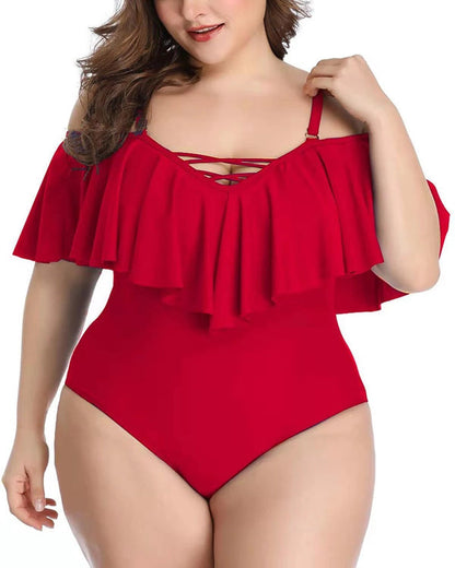 Ruffled Plus Size Slimming Bikini