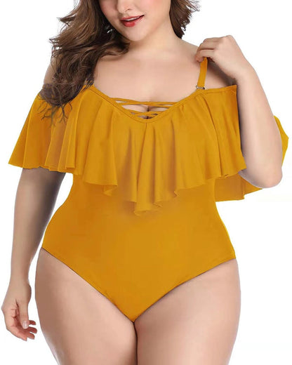 Ruffled Plus Size Slimming Bikini