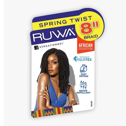 Sensationnel Ruwa Spring Twist hair 8 inch braid fast drying and water repellent African collection
