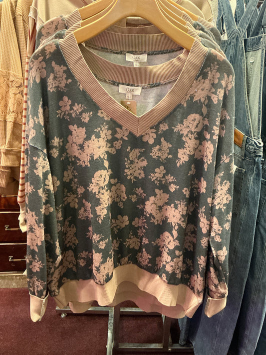 Oddi Sage Advice sweater, cozy knit sweater in sage green with ribbed cuffs and neckline, casual and stylish for everyday wear.
