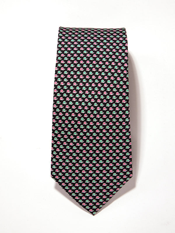 Saglia Printed Dark Black Silk Tie