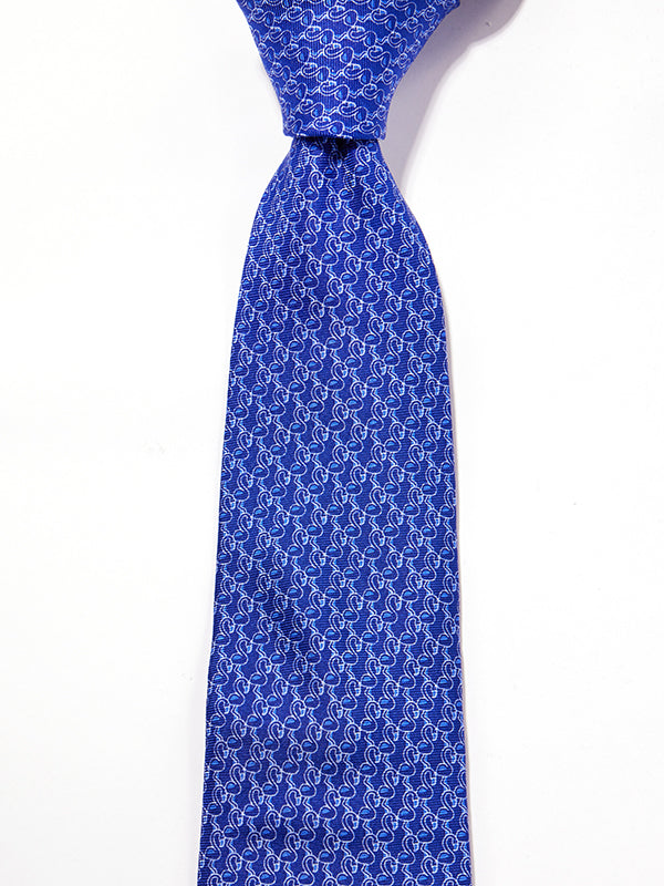 Saglia Printed Dark Blue Silk Tie