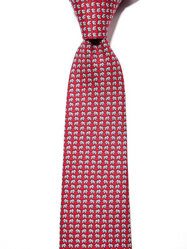 Saglia Printed Dark Red Silk Tie