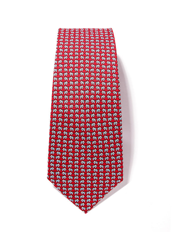 Saglia Printed Dark Red Silk Tie