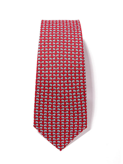 Saglia Printed Dark Red Silk Tie