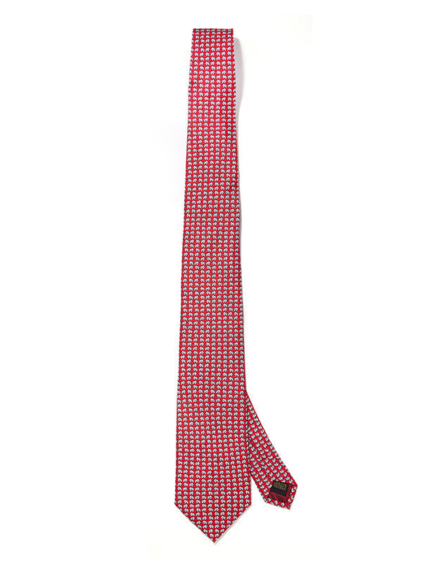 Saglia Printed Dark Red Silk Tie