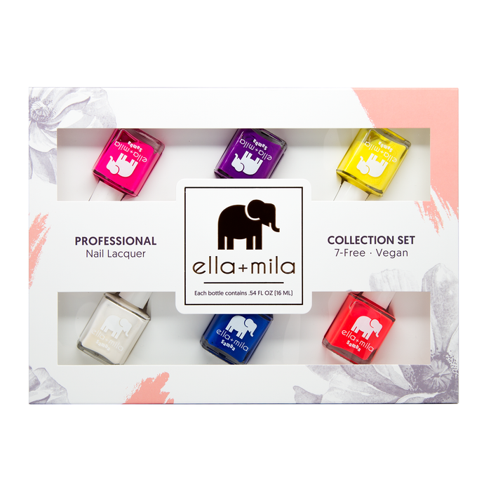 Samba Collection Set B 6-pack nail polish gift box, front view