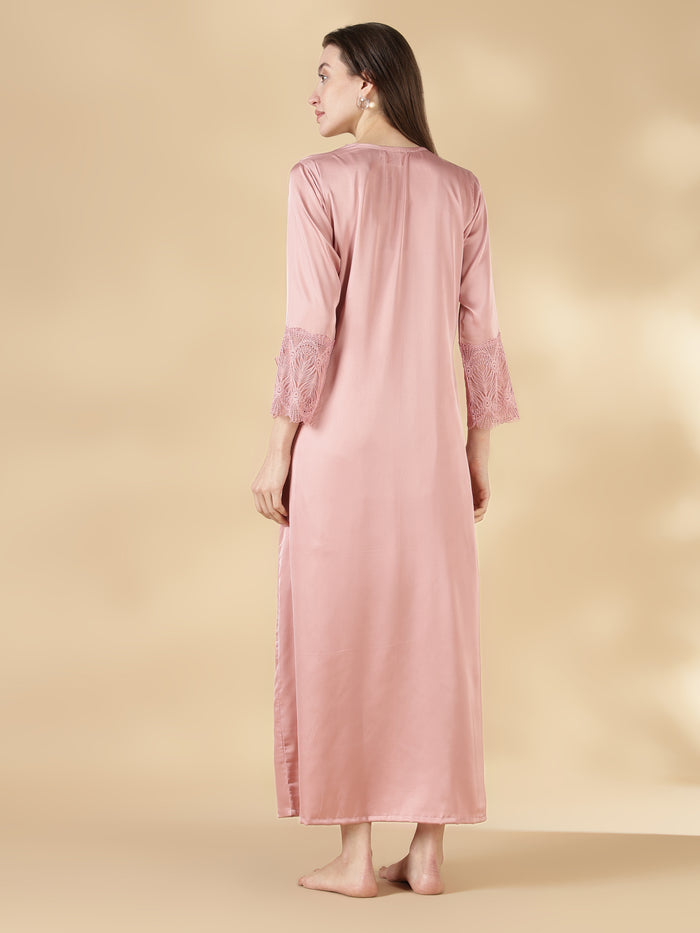 Dusty rose branded and best satin nighty with matching robe
