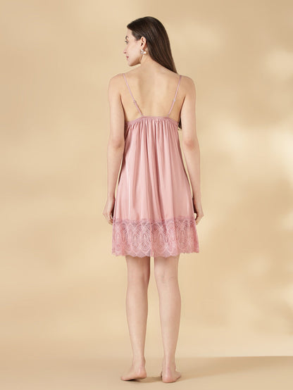 Dusty rose branded and best satin nighty with matching robe