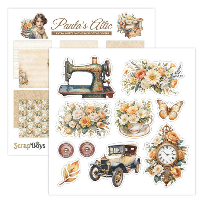 ScrapBoys - 6X6 Paper Pad - Paula's Attic. Available at Embellish Away located in Bowmanville Ontario Canada.