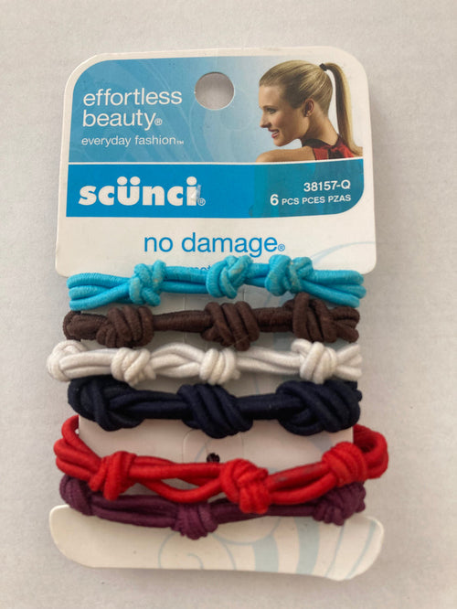 Scunci Effortless Beauty 6 piece "Knotted" Hair Ties #38157-Q