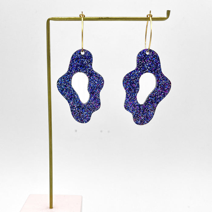 SEA SLUGS - blue glitter hoops