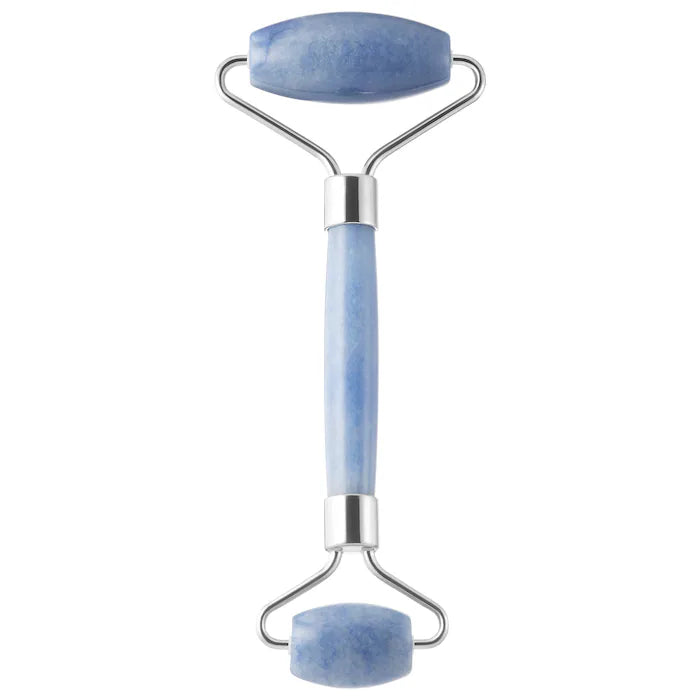 SEPHORA COLLECTION Blue Aventurine De-Puffing Facial Roller أداة تدليك الوجه بحجر الأفينتورين الأزرق ثنائي الأطراف.