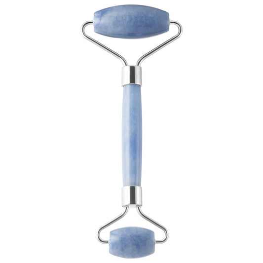 SEPHORA COLLECTION Blue Aventurine De-Puffing Facial Roller أداة تدليك الوجه بحجر الأفينتورين الأزرق ثنائي الأطراف.