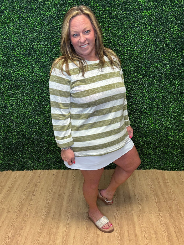 Sew In Love Heathered Stripes Top