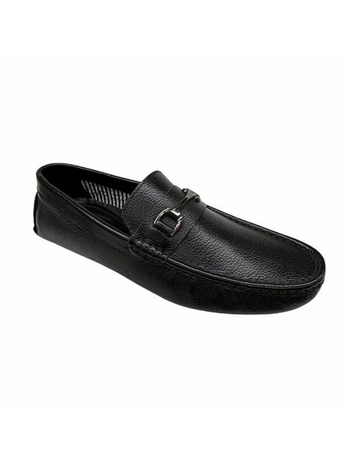 Shoe Bazar Men's Black Leather Loafers