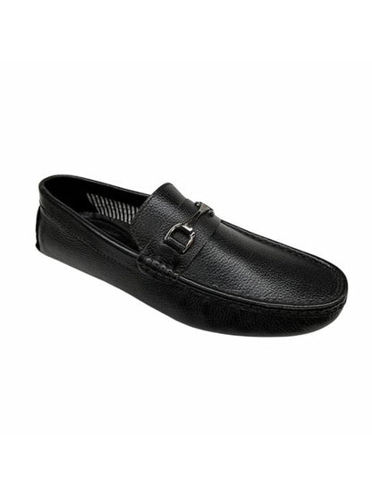 Shoe Bazar Men's Black Leather Loafers