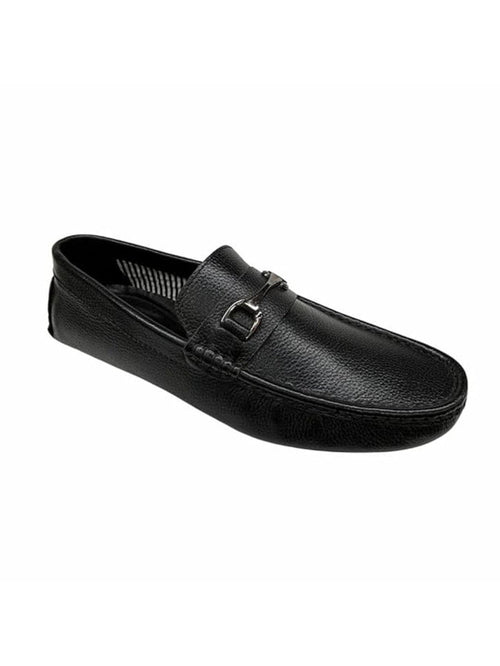 Shoe Bazar Men's Black Leather Loafers