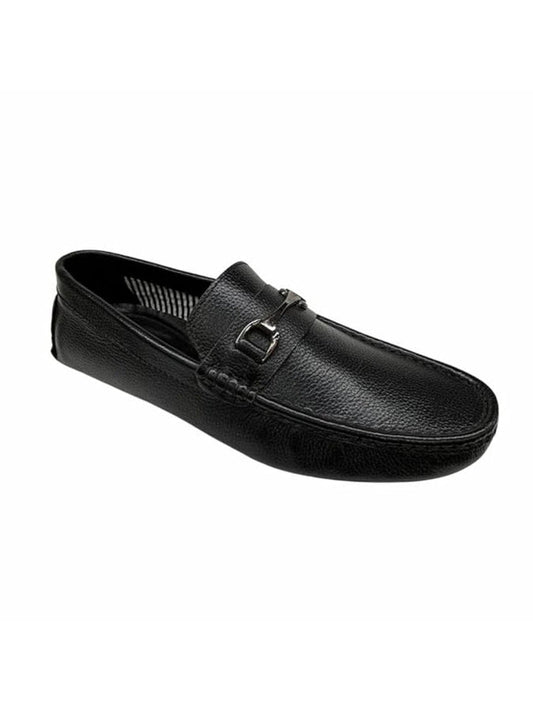 Shoe Bazar Men's Black Leather Loafers