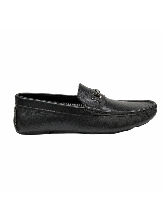 Shoe Bazar Men's Black Leather Loafers