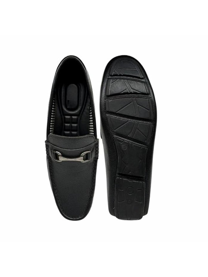 Shoe Bazar Men's Black Leather Loafers