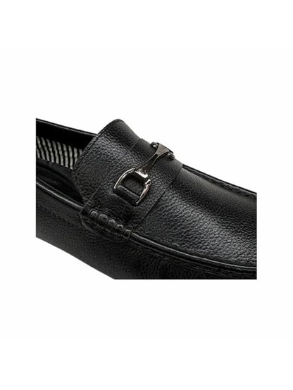 Shoe Bazar Men's Black Leather Loafers