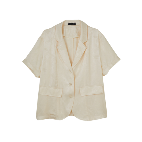 CICADA Short Sleeve Casual Jacket (Black / White) | Isetan KL Online Store
