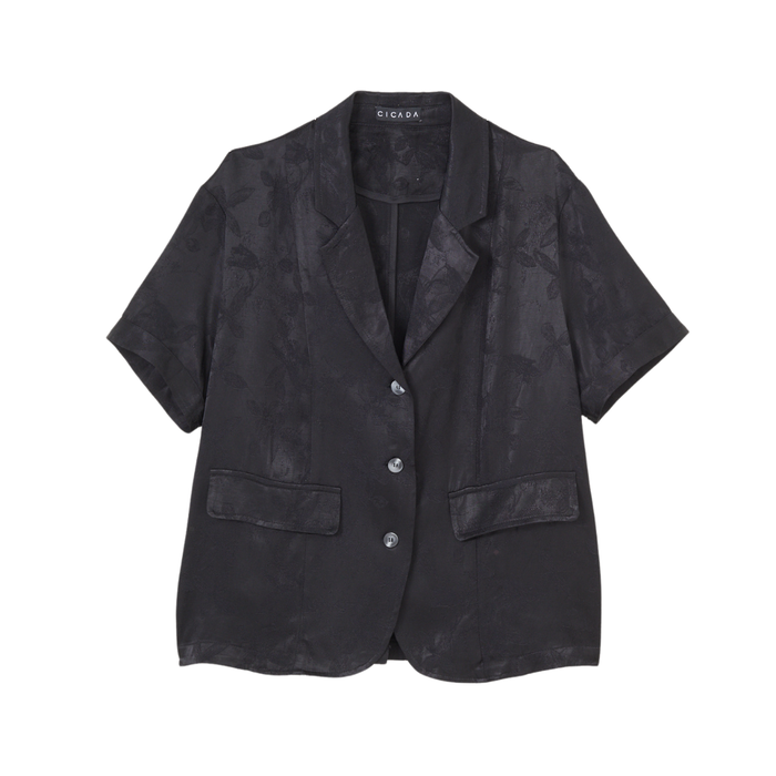 CICADA Short Sleeve Casual Jacket (Black / White) | Isetan KL Online Store