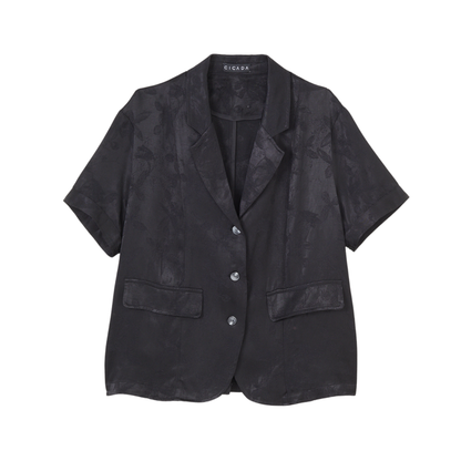 CICADA Short Sleeve Casual Jacket (Black / White) | Isetan KL Online Store
