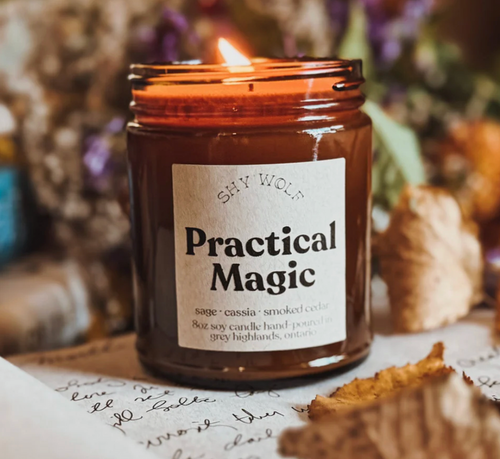 Shy Wolf Candles Practical Magic home candle with mystical design, perfect for creating a cozy and enchanting atmosphere.