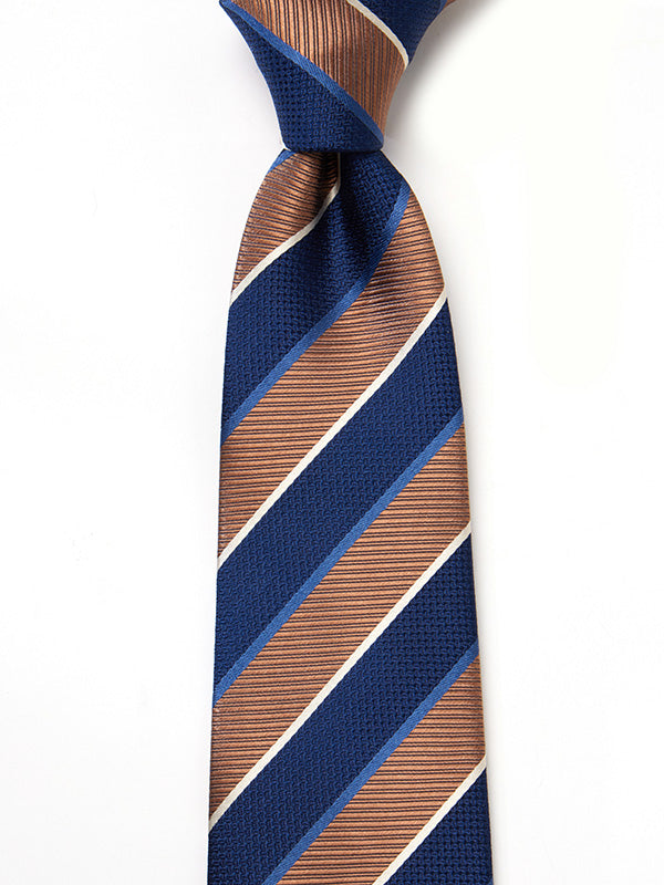 Sicilia Striped Navy Silk Tie
